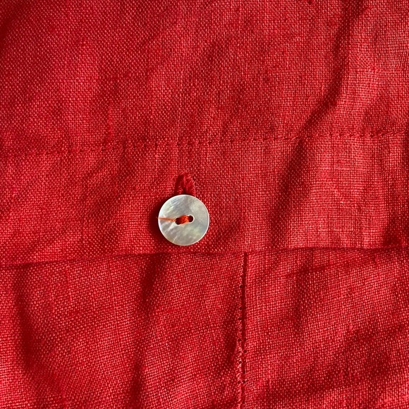 Willow Coral orange linen beach summer wide leg linen pants. boho lounge.Sz - Picture 8 of 13